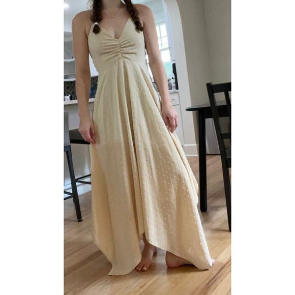 NWT MINK PINK Flawed Cream Fairy Dress Maxi Asymmetrical Hem Women's XS Tank - Picture 1 of 16